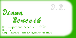 diana mencsik business card